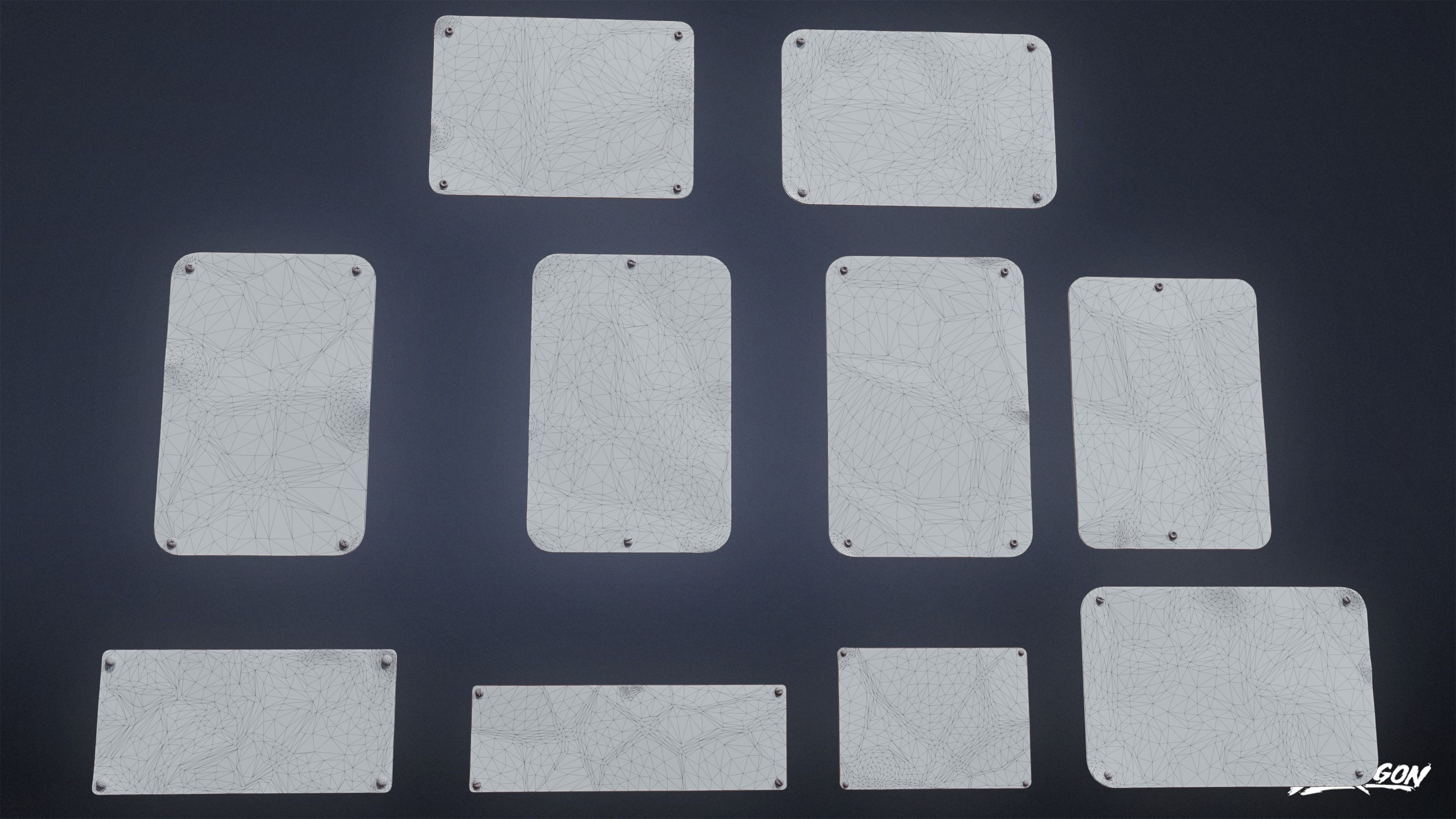 SIGNAGE - Sign Set 22 - LOW POLY AND NANITE Low-poly 3D model_12