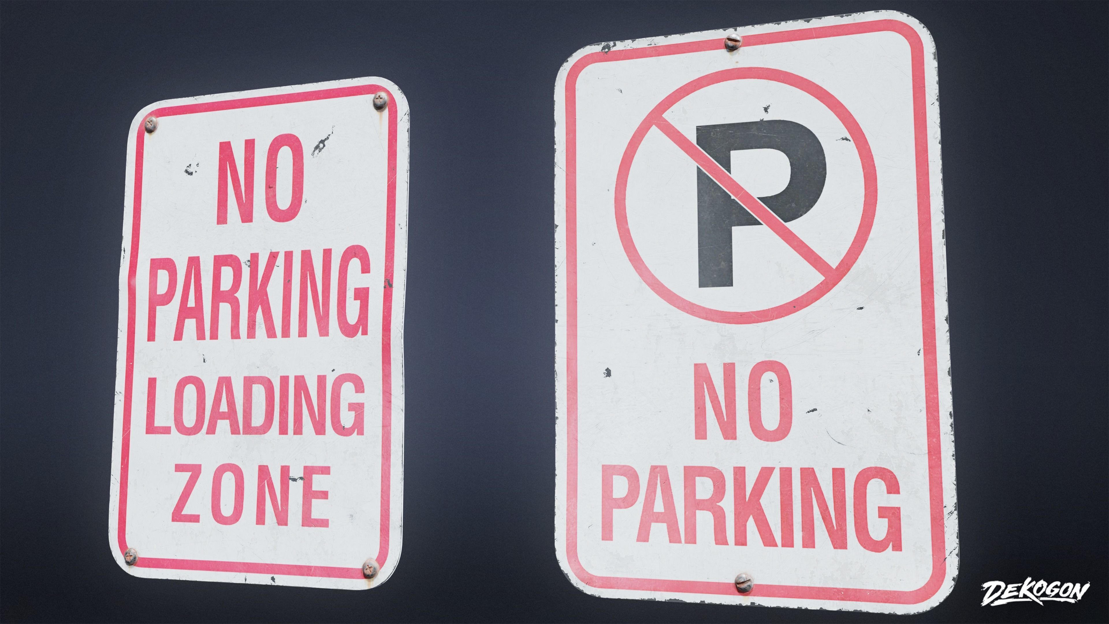 SIGNAGE - Sign Set 22 - LOW POLY AND NANITE Low-poly 3D model_19