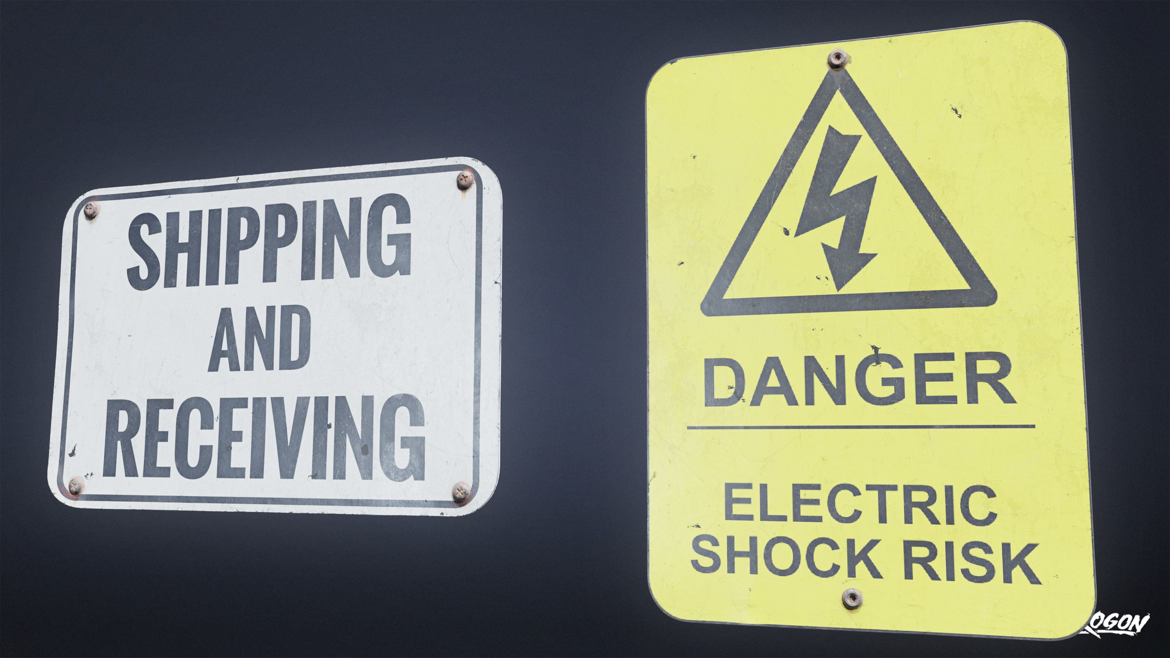 SIGNAGE - Sign Set 22 - LOW POLY AND NANITE Low-poly 3D model_20