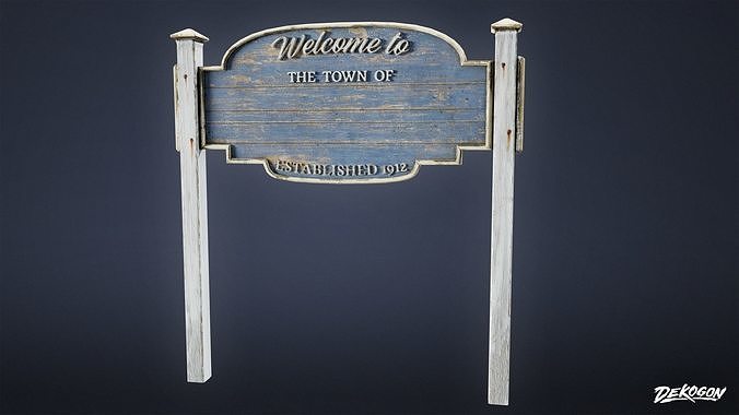 SIGNAGE - Sign Town 01 - LOW POLY AND NANITE Low-poly 3D model