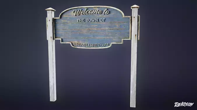 SIGNAGE - Sign Town 01 - LOW POLY AND NANITE