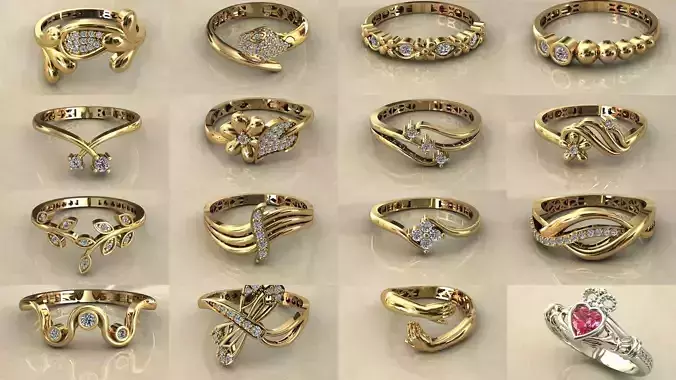 Women Wedding Engagement Ring 35 Pieces