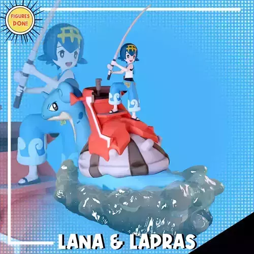 Lana and Lapras - Pokemon Sun Moon