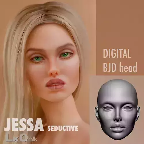 3D BJD doll Head Female Character 3D print - JESSA seductive