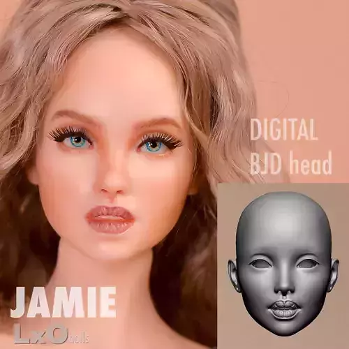 3D BJD doll Head Female Character Teenager 3D print - JAMIE