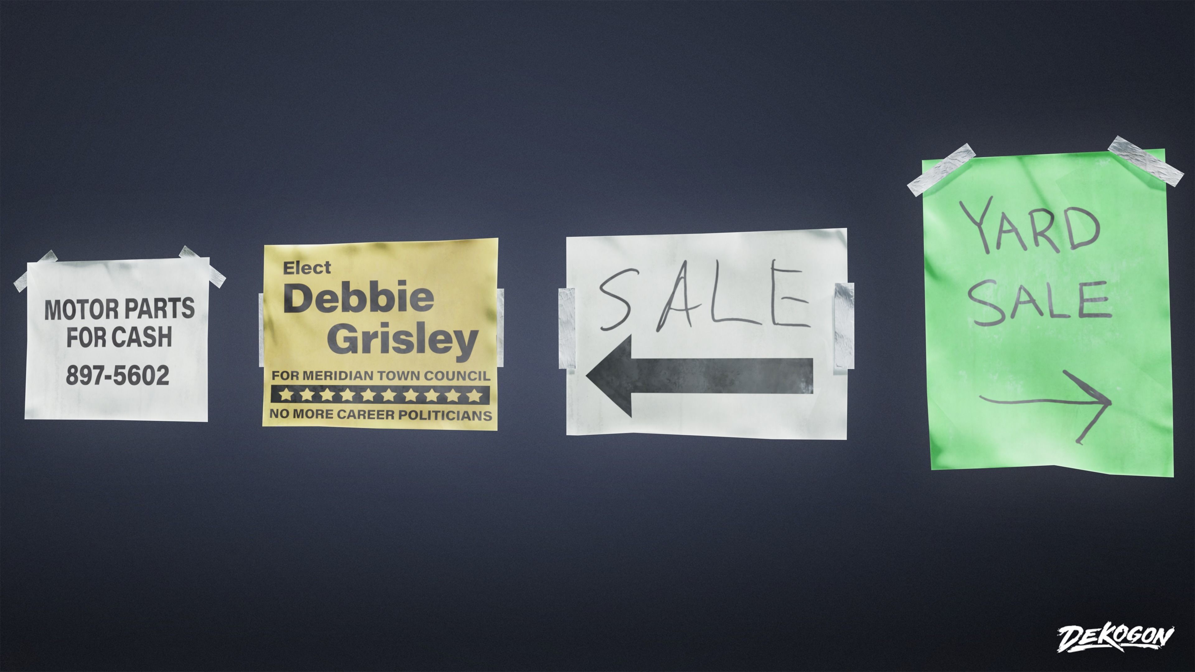 SIGNAGE - Signs General Set 01 - LOW POLY AND NANITE Low-poly 3D model_8