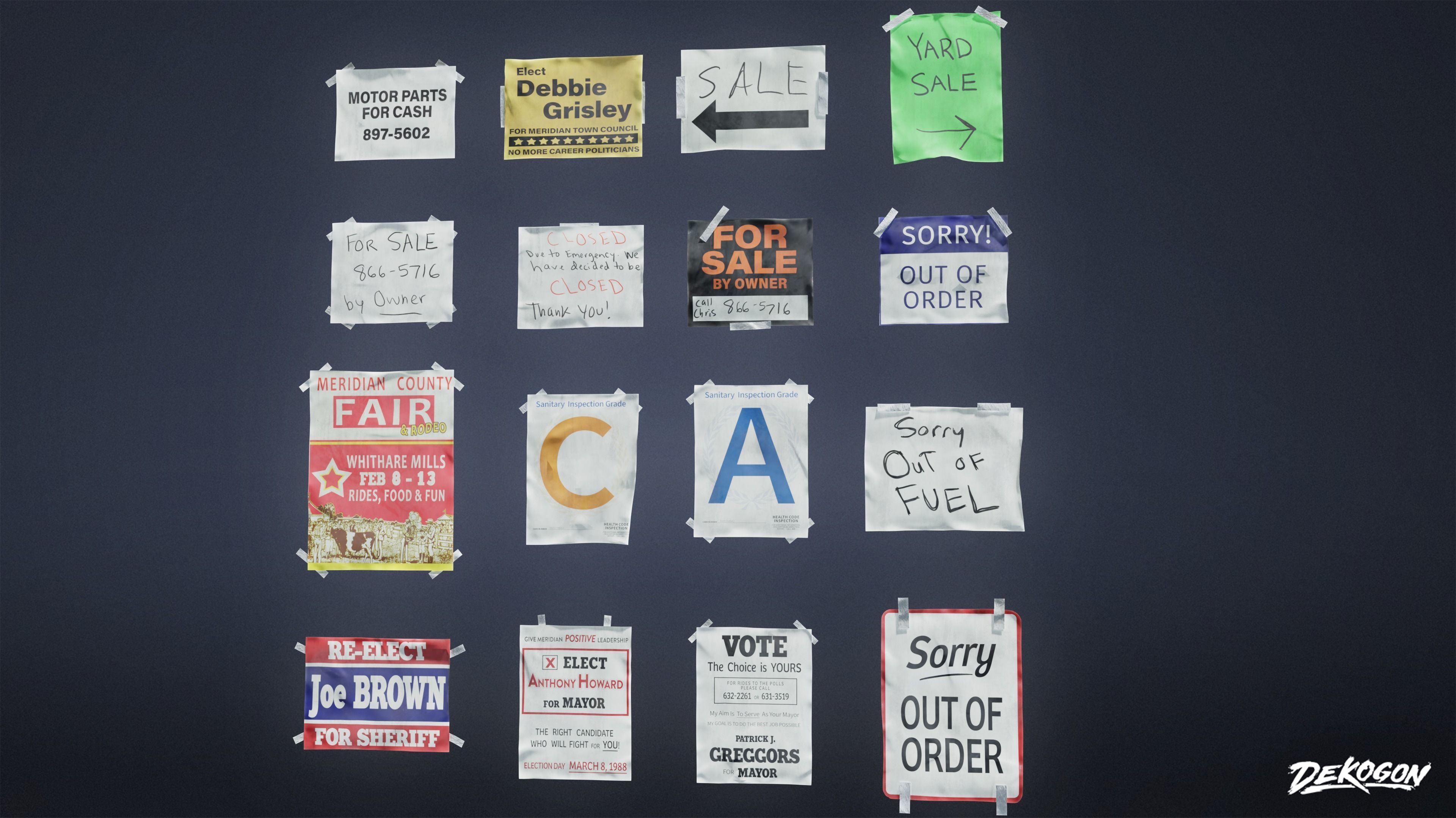 SIGNAGE - Signs General Set 01 - LOW POLY AND NANITE Low-poly 3D model_9