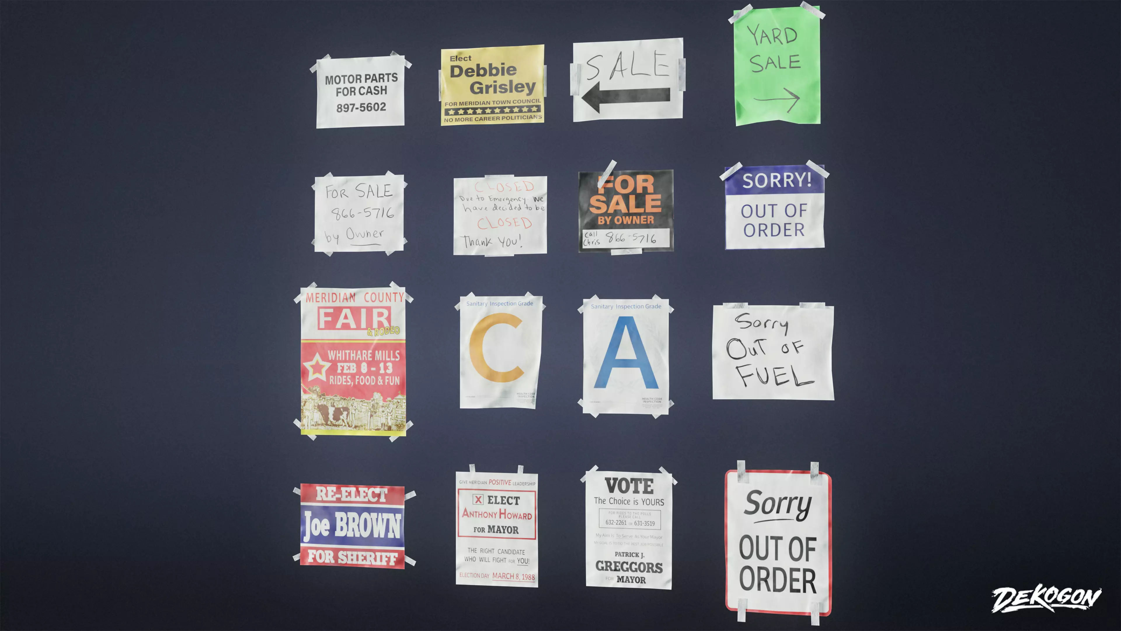 SIGNAGE - Signs General Set 01 - LOW POLY AND NANITE Low-poly 3D model_0