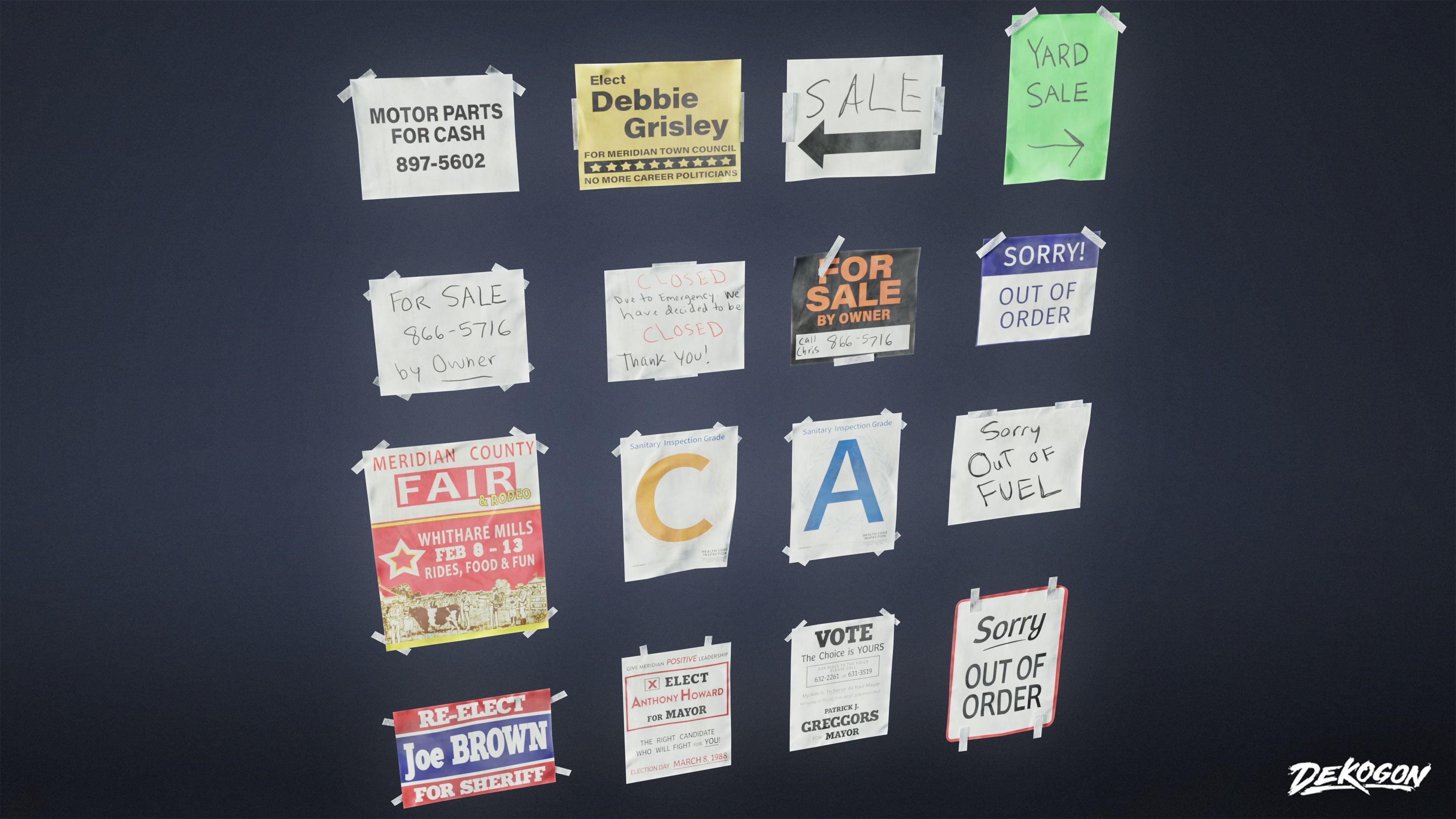 SIGNAGE - Signs General Set 01 - LOW POLY AND NANITE Low-poly 3D model_3