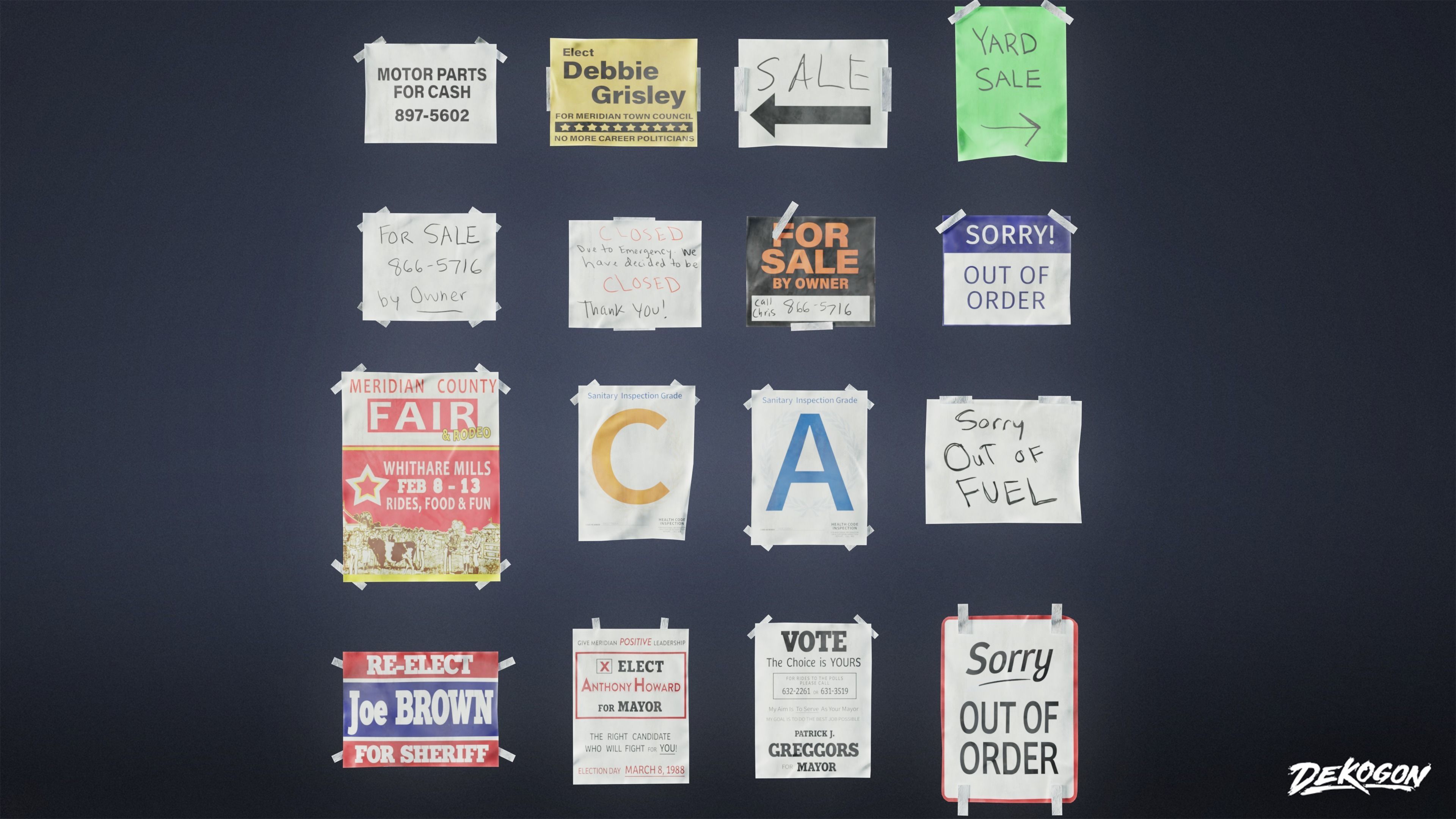 SIGNAGE - Signs General Set 01 - LOW POLY AND NANITE Low-poly 3D model_2