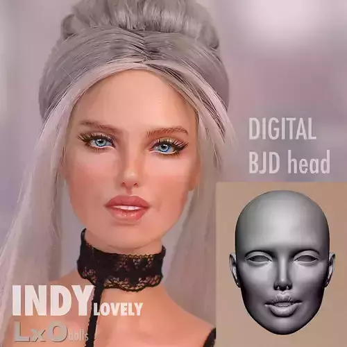 BJD doll Head Female Character Teenager 3D print - INDY lovely