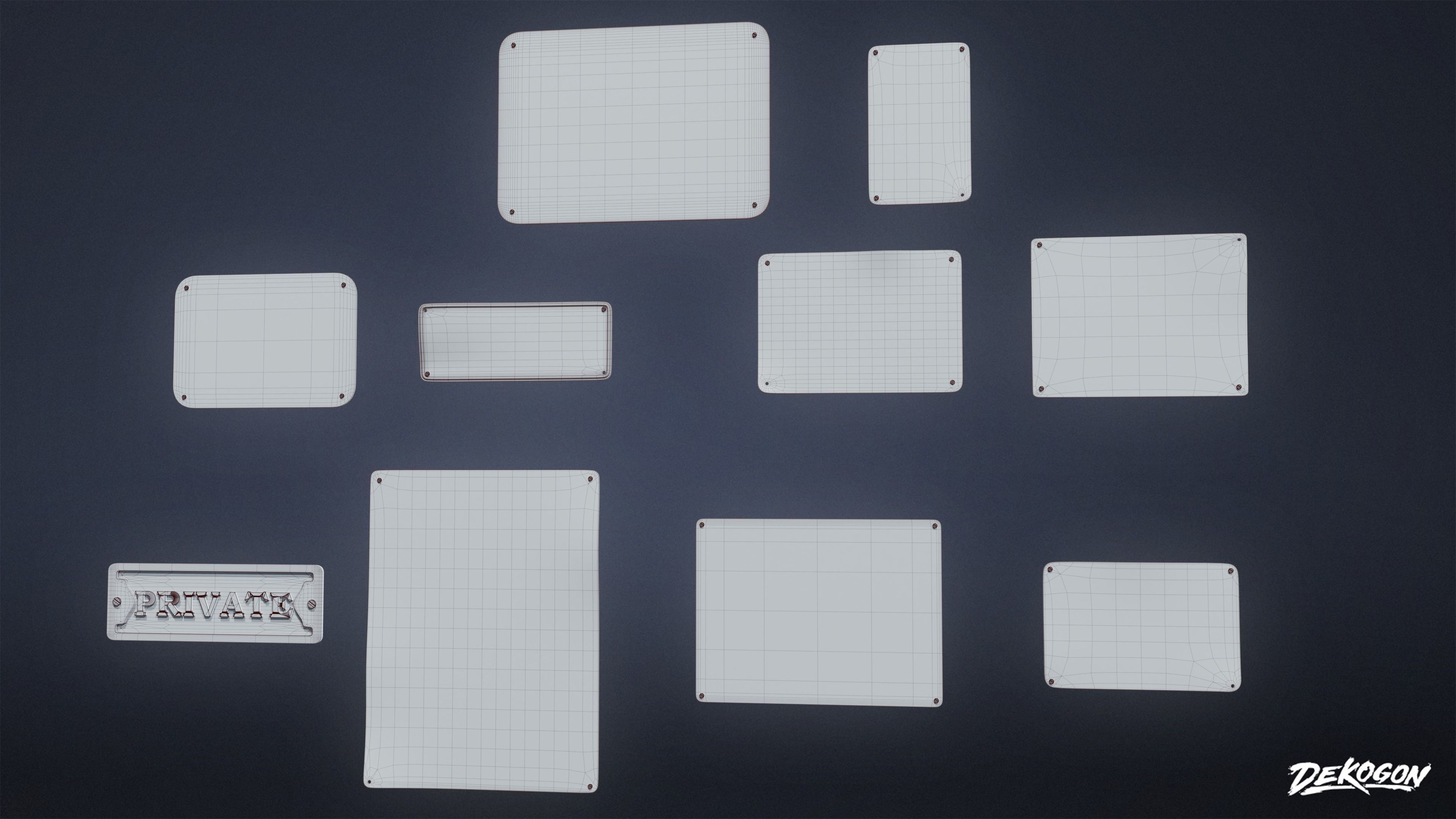 SIGNAGE - Sign Set 09 - LOW POLY AND NANITE Low-poly 3D model_19