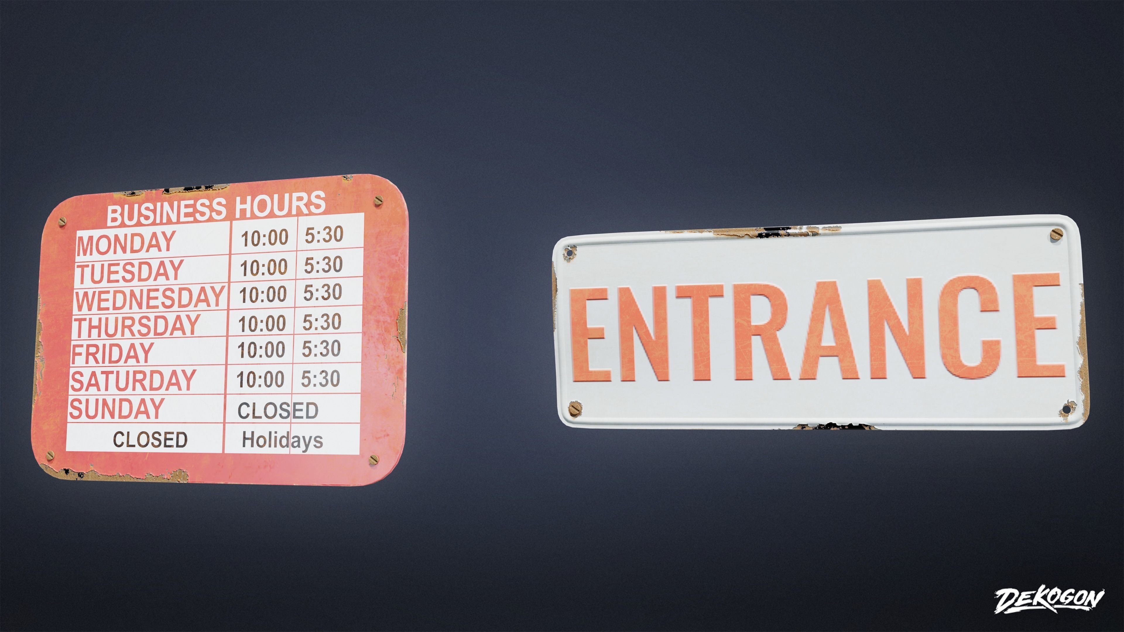 SIGNAGE - Sign Set 09 - LOW POLY AND NANITE Low-poly 3D model_17