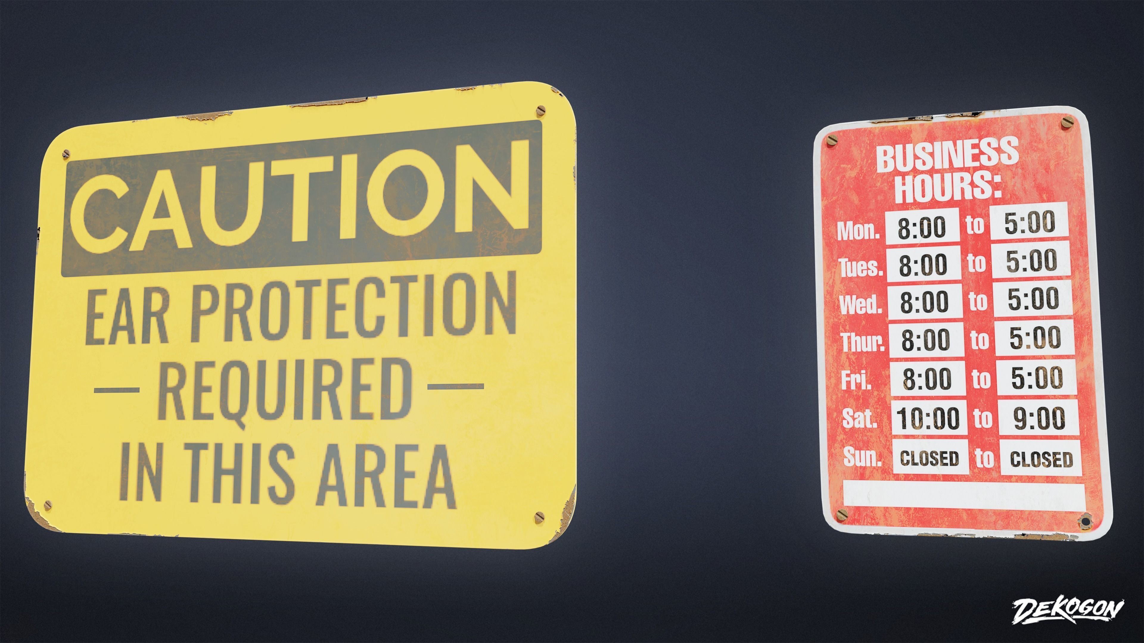 SIGNAGE - Sign Set 09 - LOW POLY AND NANITE Low-poly 3D model_18