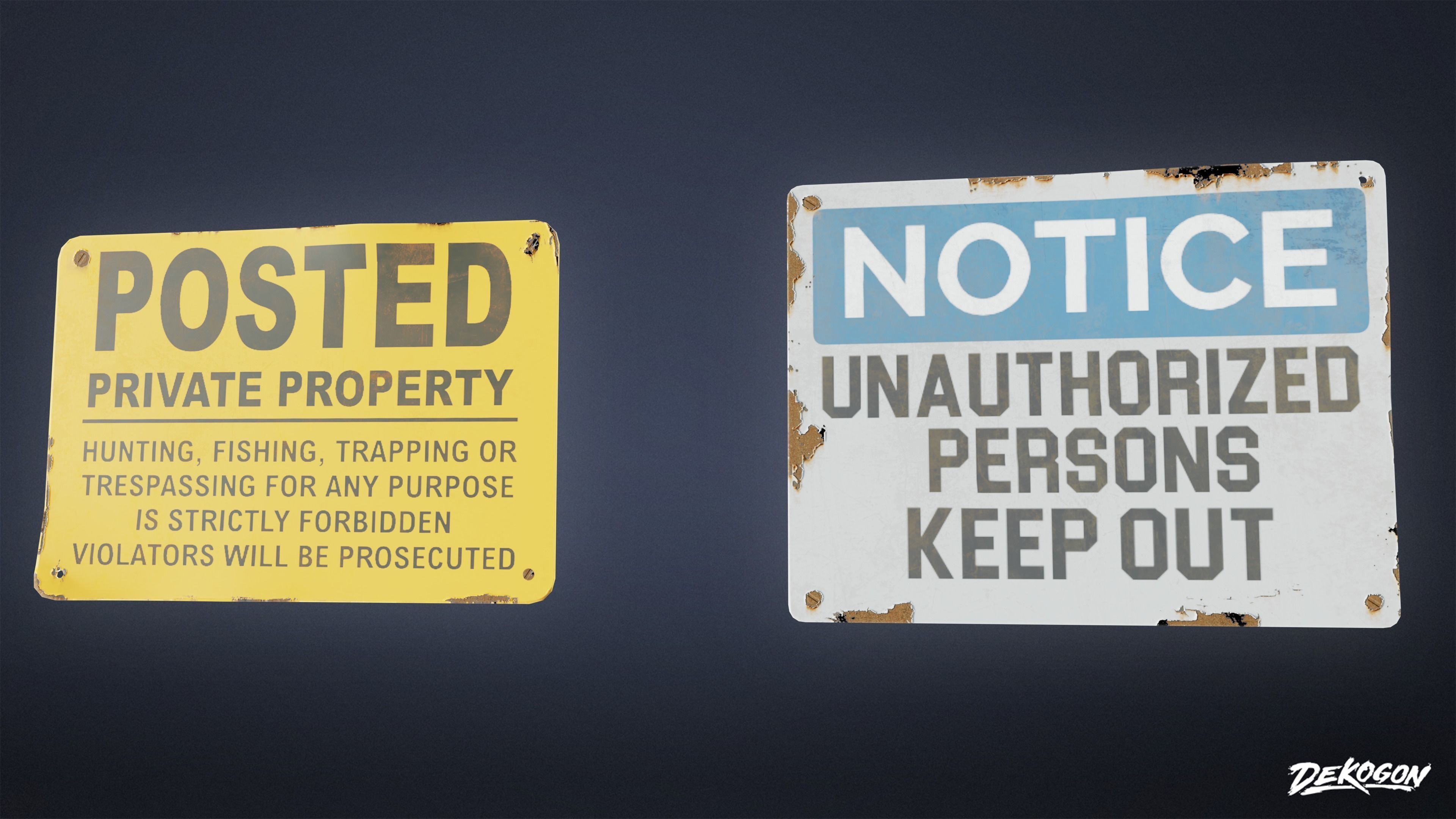 SIGNAGE - Sign Set 09 - LOW POLY AND NANITE Low-poly 3D model_7