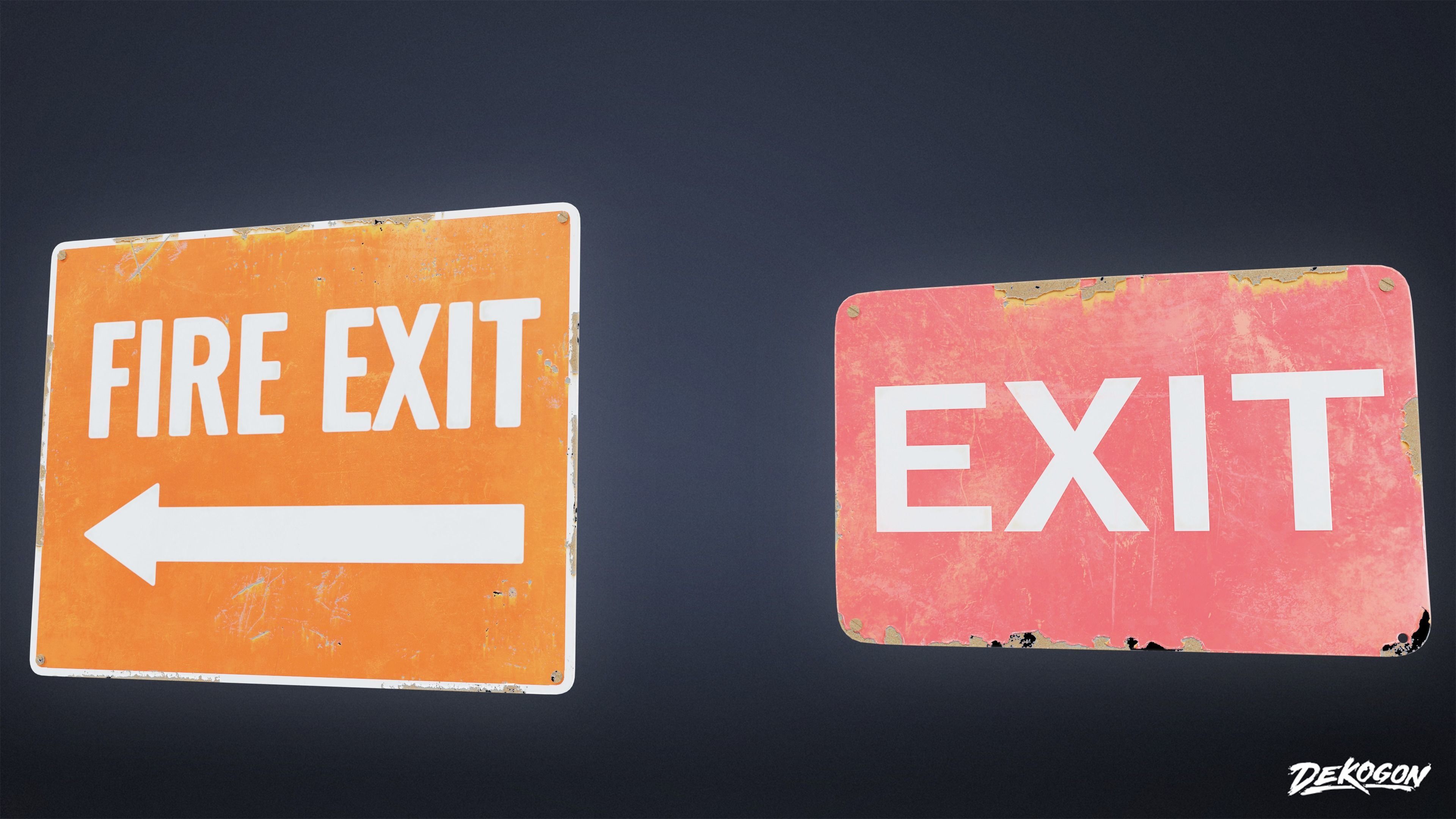 SIGNAGE - Sign Set 09 - LOW POLY AND NANITE Low-poly 3D model_14