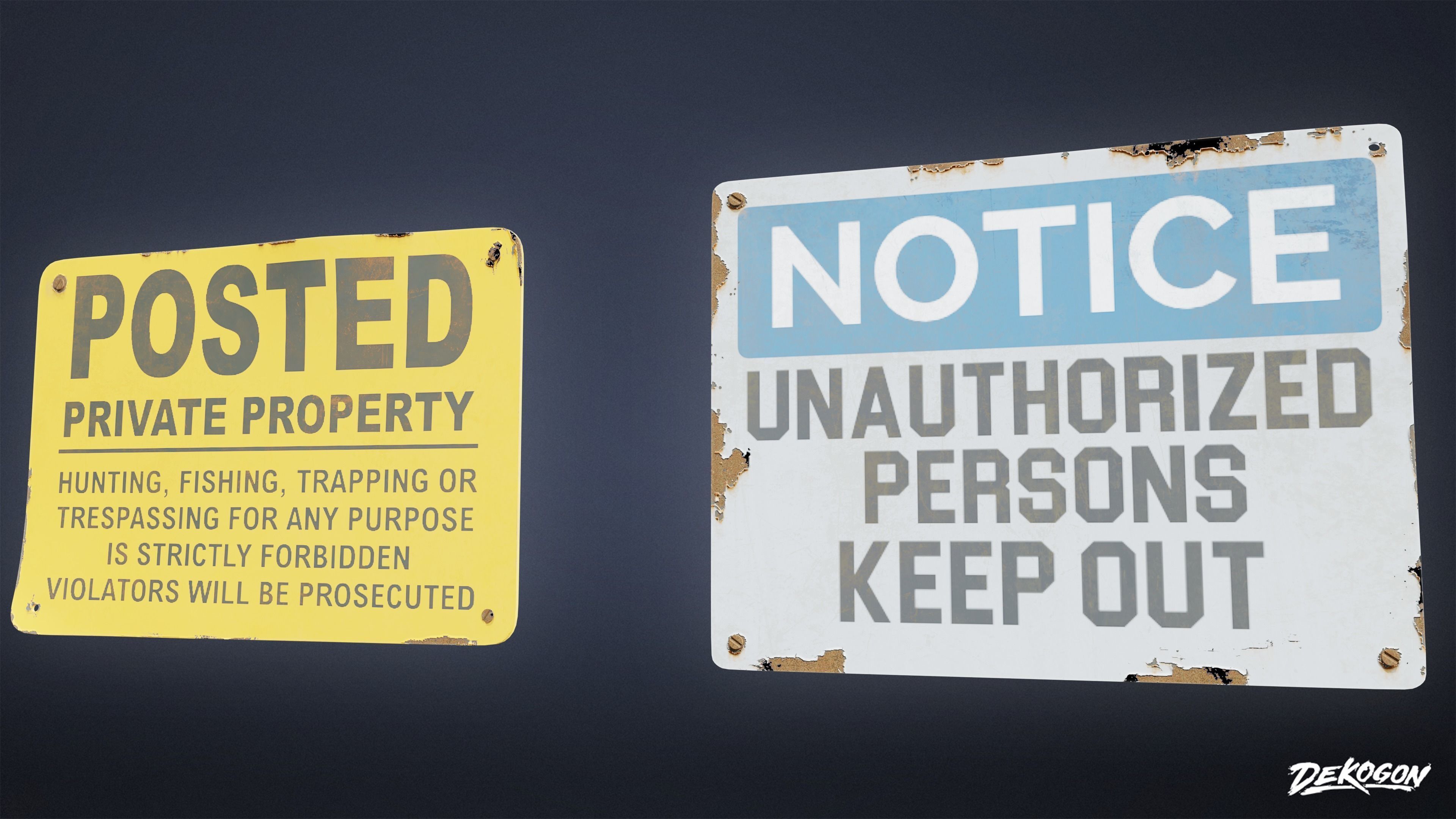 SIGNAGE - Sign Set 09 - LOW POLY AND NANITE Low-poly 3D model_16