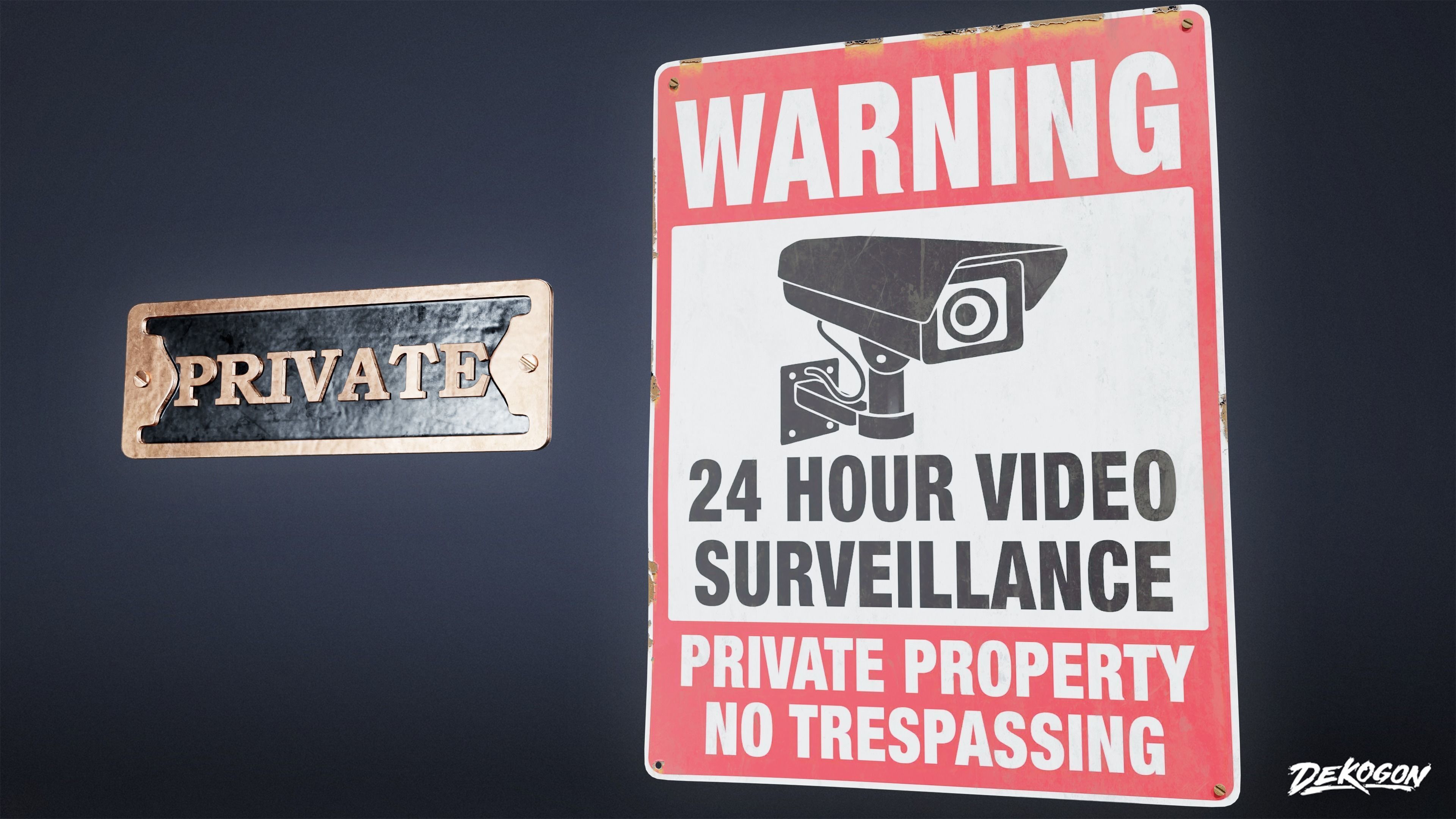 SIGNAGE - Sign Set 09 - LOW POLY AND NANITE Low-poly 3D model_15