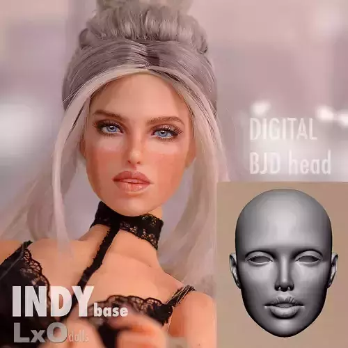BJD doll Head Female Character Teenager 3D print - INDY base