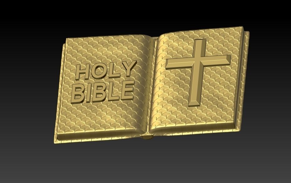 Holy Bible Book Pendant Charm Necklace Jewelry 3D print model_1