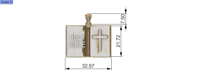 Holy Bible Book Pendant Charm Necklace Jewelry 3D print model_14