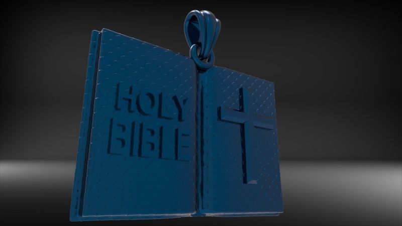 Holy Bible Book Pendant Charm Necklace Jewelry 3D print model_21