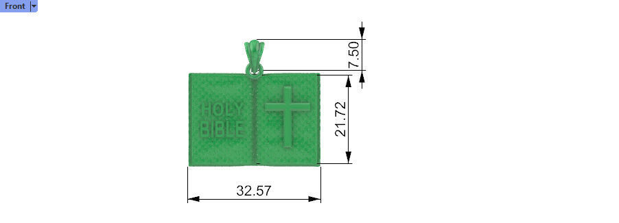 Holy Bible Book Pendant Charm Necklace Jewelry 3D print model_12