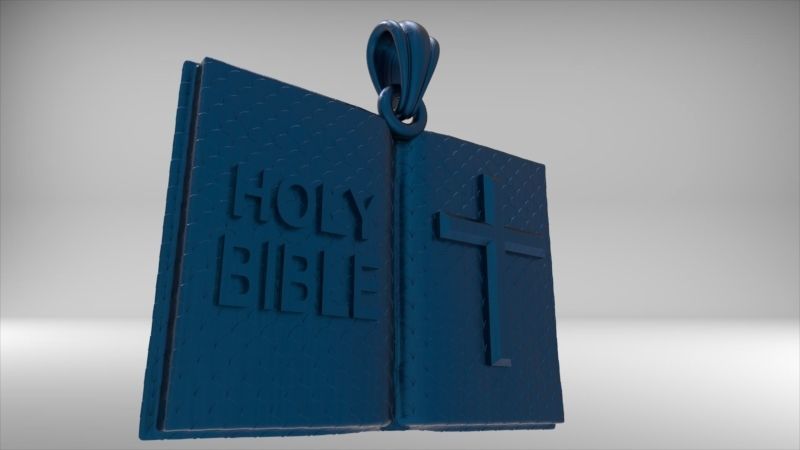 Holy Bible Book Pendant Charm Necklace Jewelry 3D print model_22