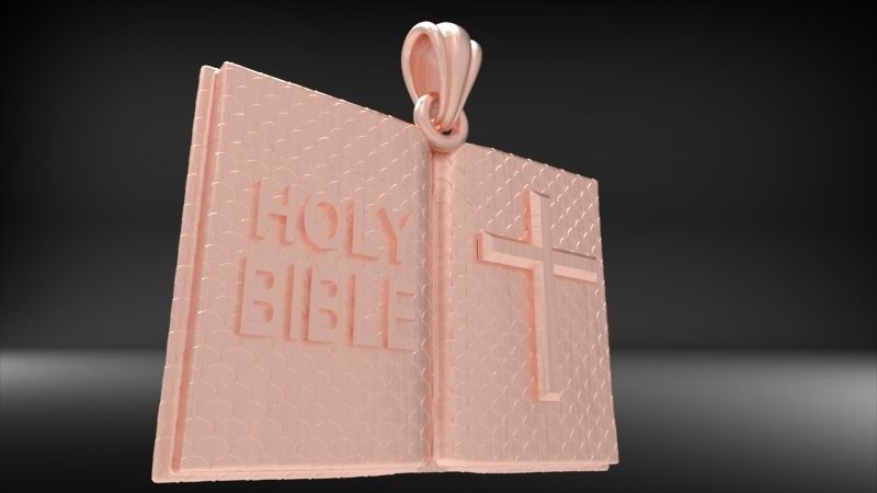 Holy Bible Book Pendant Charm Necklace Jewelry 3D print model_19