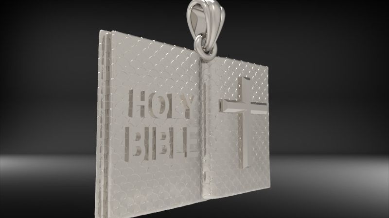 Holy Bible Book Pendant Charm Necklace Jewelry 3D print model_16
