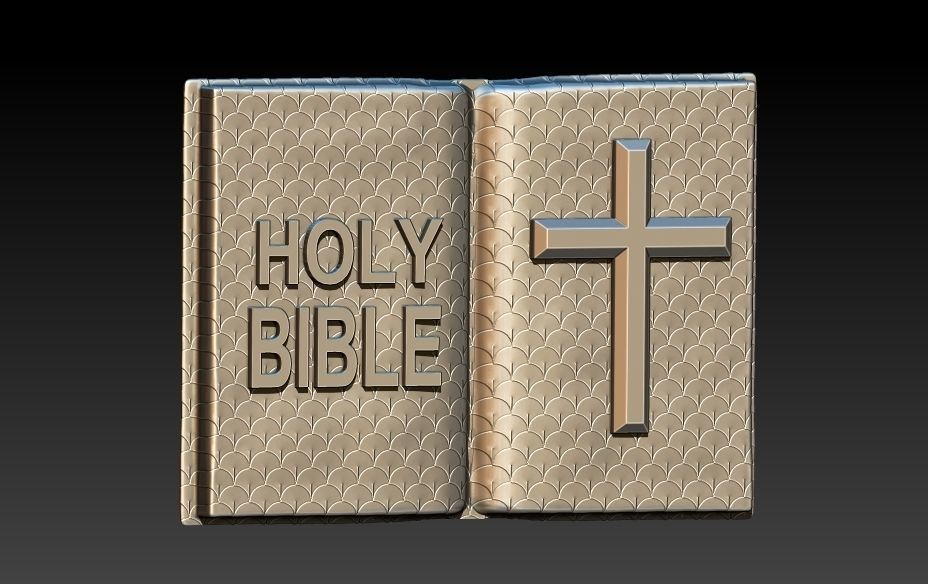 Holy Bible Book Pendant Charm Necklace Jewelry 3D print model_2