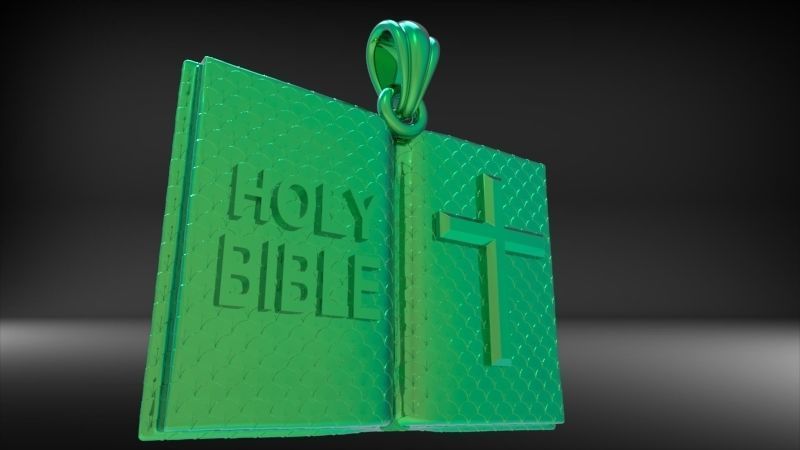 Holy Bible Book Pendant Charm Necklace Jewelry 3D print model_20