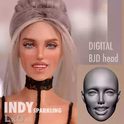 BJD doll Head Female Character  3D print - INDY sparkling
