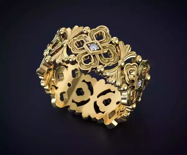 WOMEN S RING WITH AN ORNAMENT Printable Model