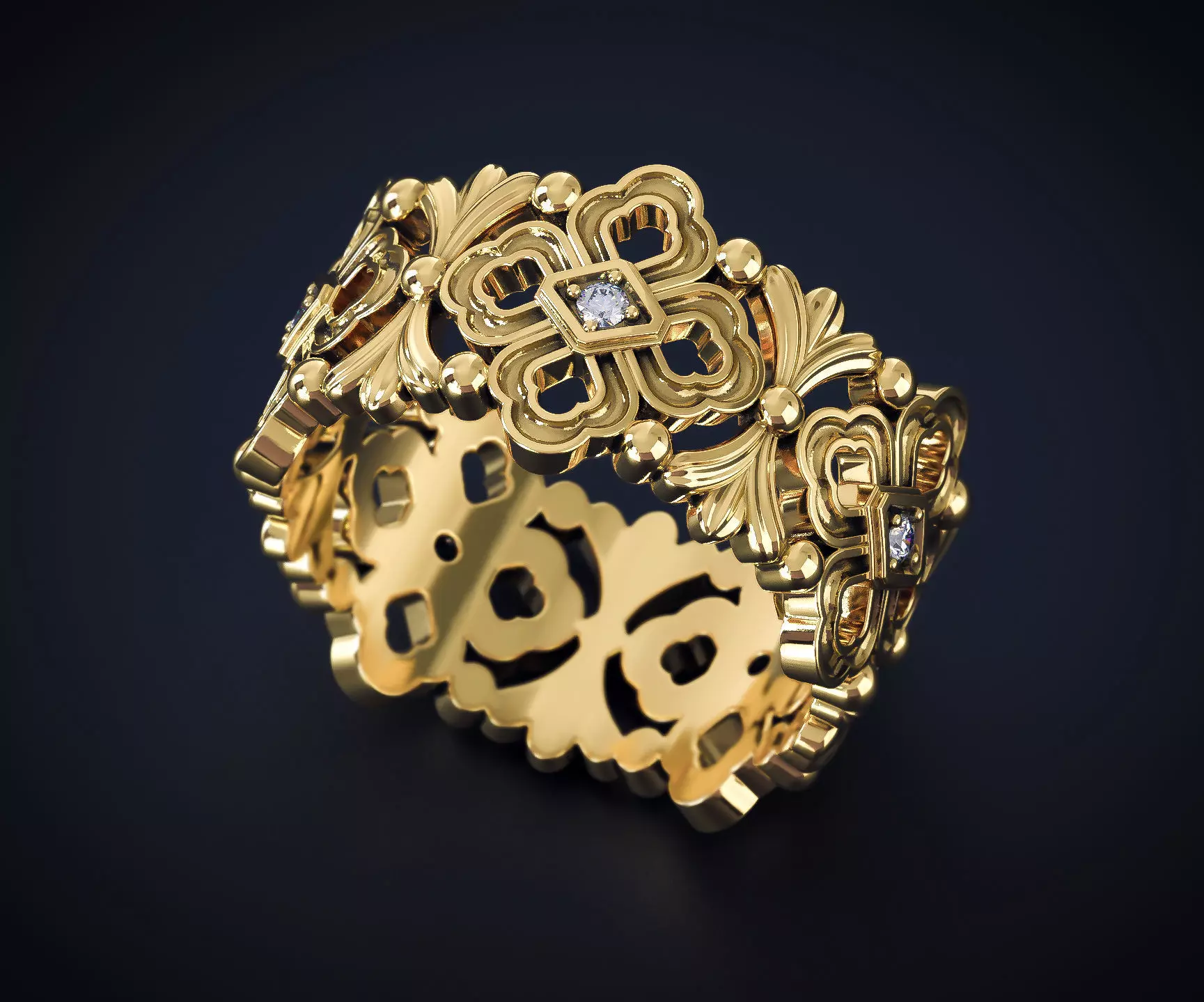 WOMEN S RING WITH AN ORNAMENT Printable Model 3D print model