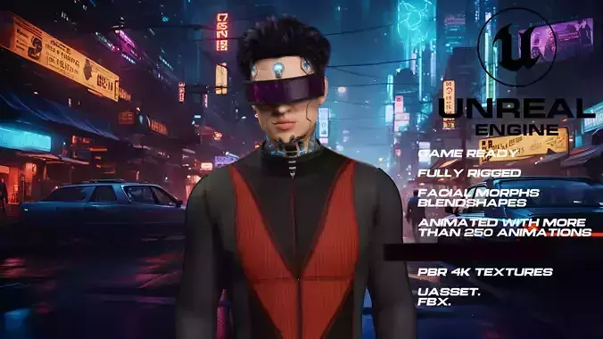 CyberGuy full rigged - game ready - animated