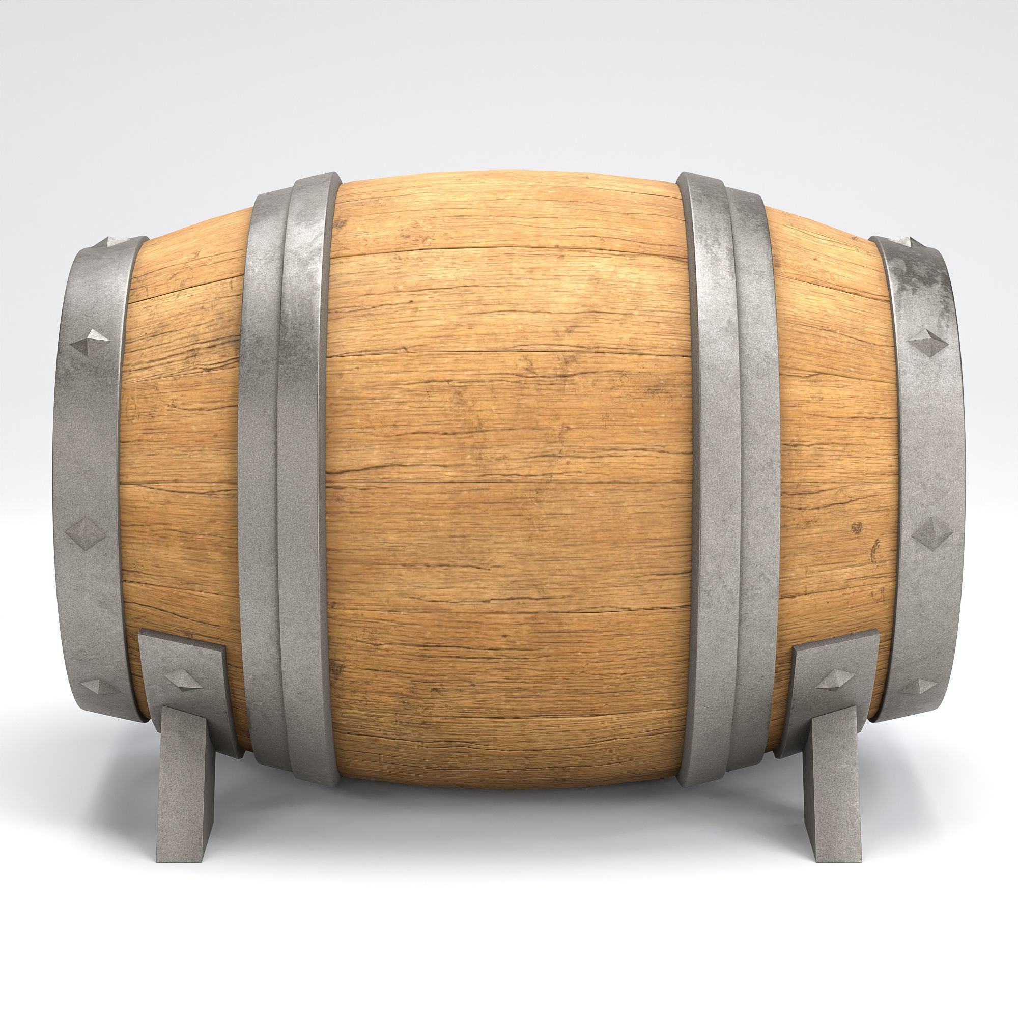 barrel Low-poly 3D model_2