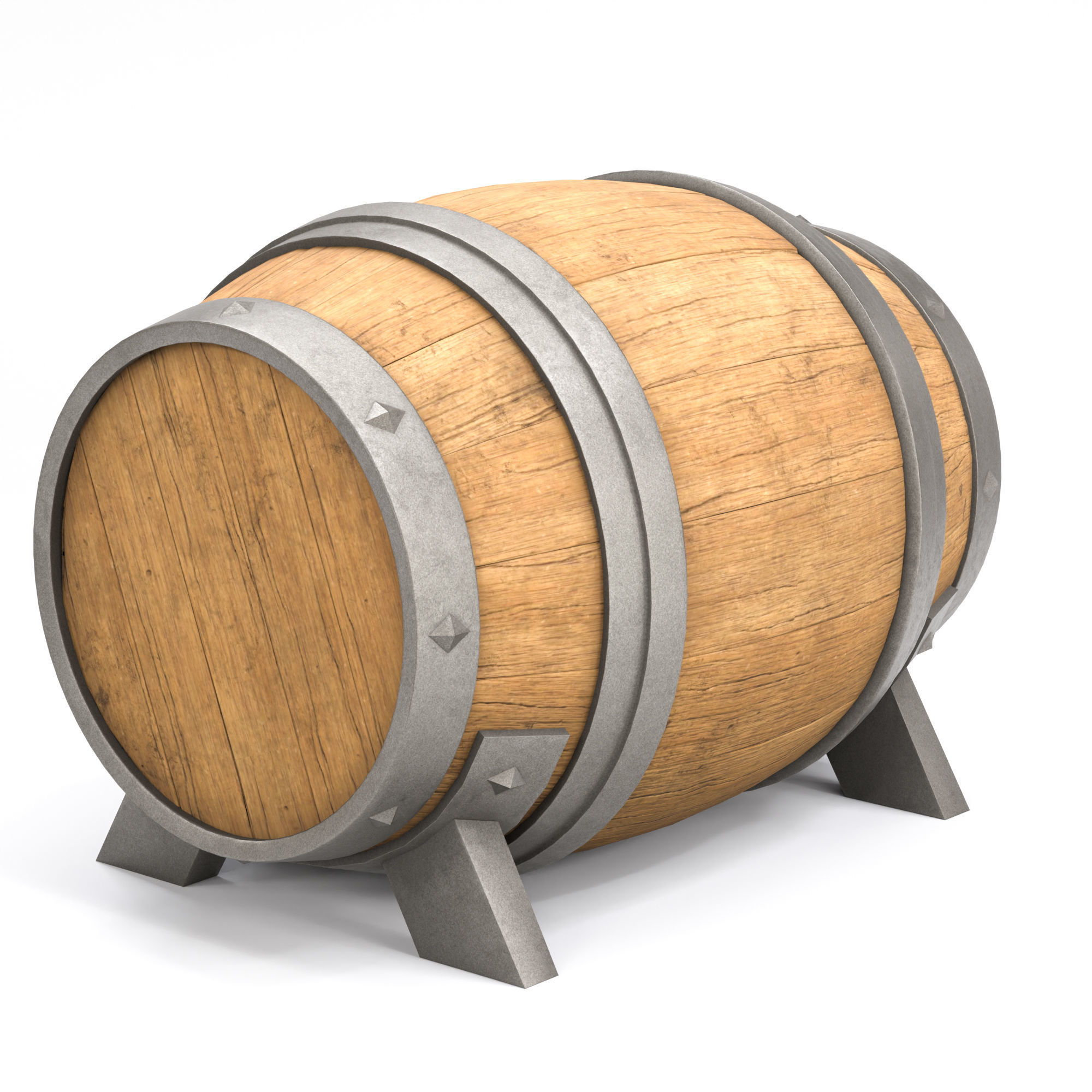 barrel Low-poly 3D model_3