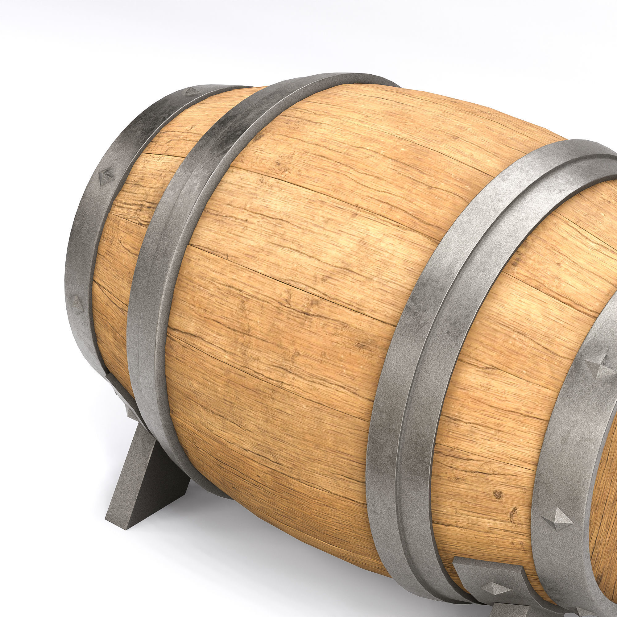 barrel Low-poly 3D model_5