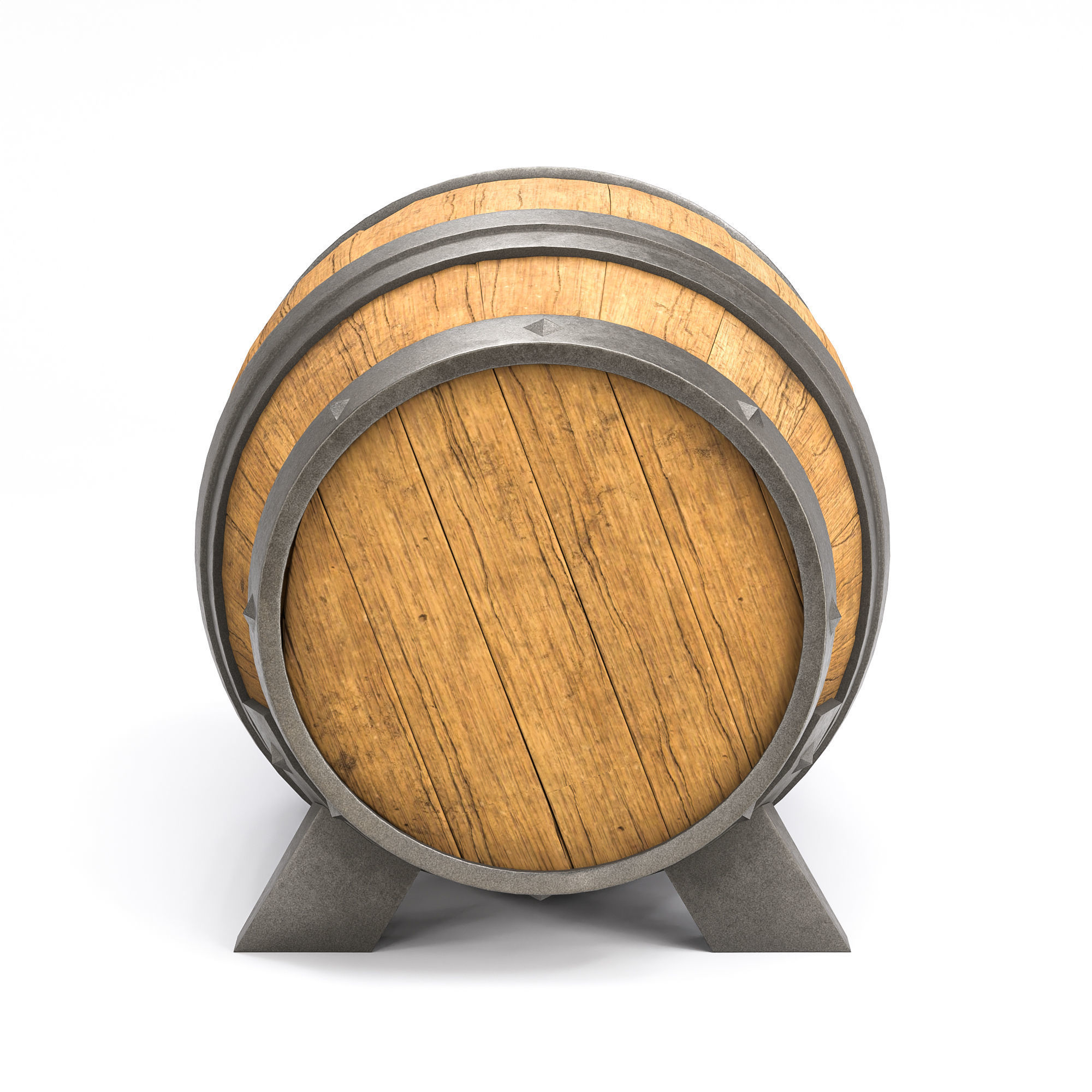 barrel Low-poly 3D model_1
