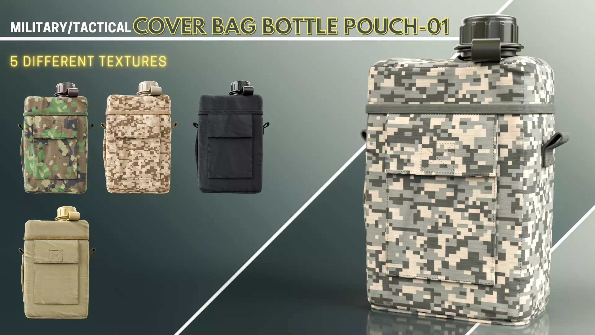 Military-Tactical Cover Bag Bottle Pouch 01 Free 3D model