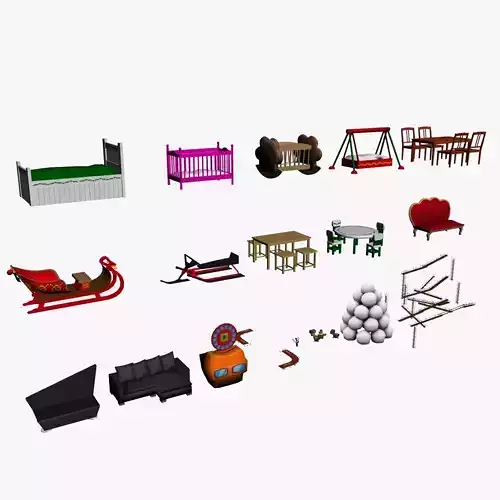 GAME MODEL LOW POLY PP 04 Low-poly 3D model