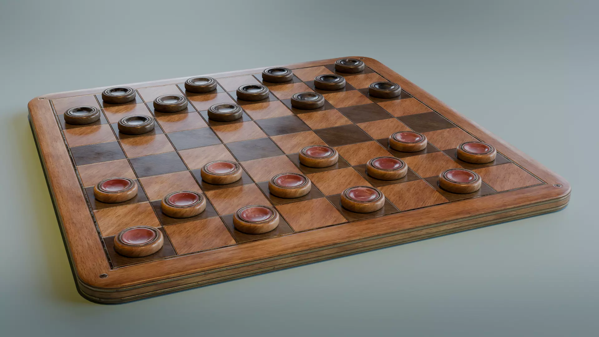 Checkers Low-poly 3D model