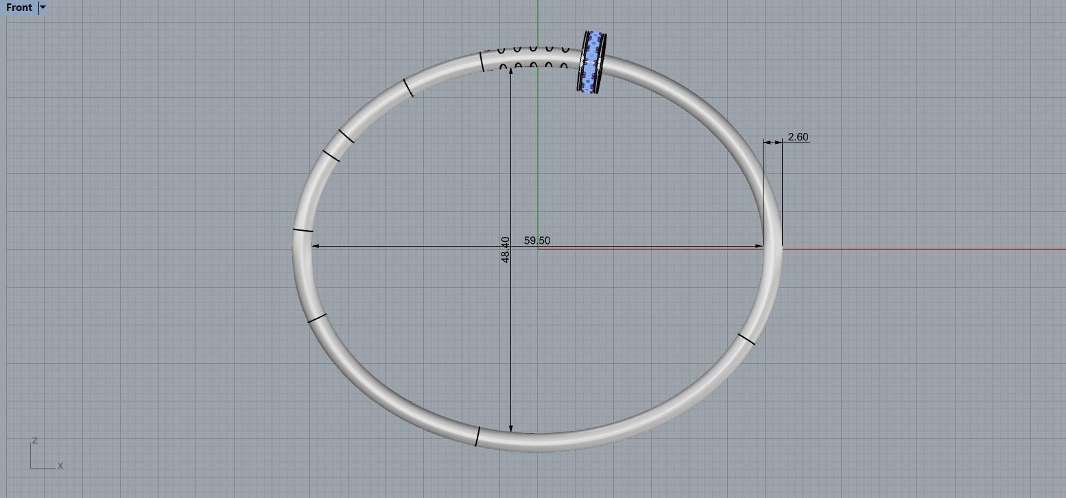 Juste un clou Bracelet 17 Size with Gems Small Version N178 3D print model_6