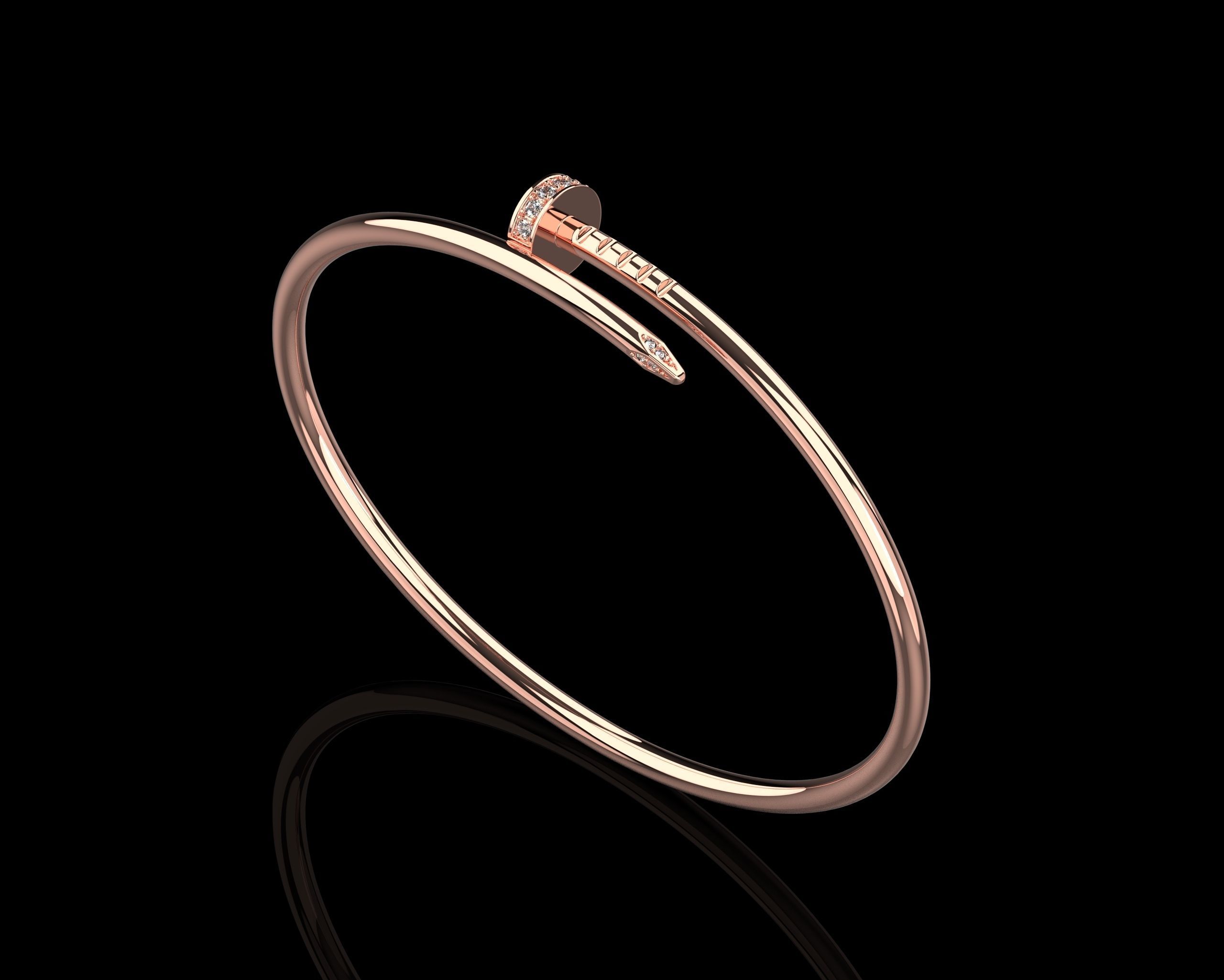 Juste un clou Bracelet 17 Size with Gems Small Version N178 3D print model_20