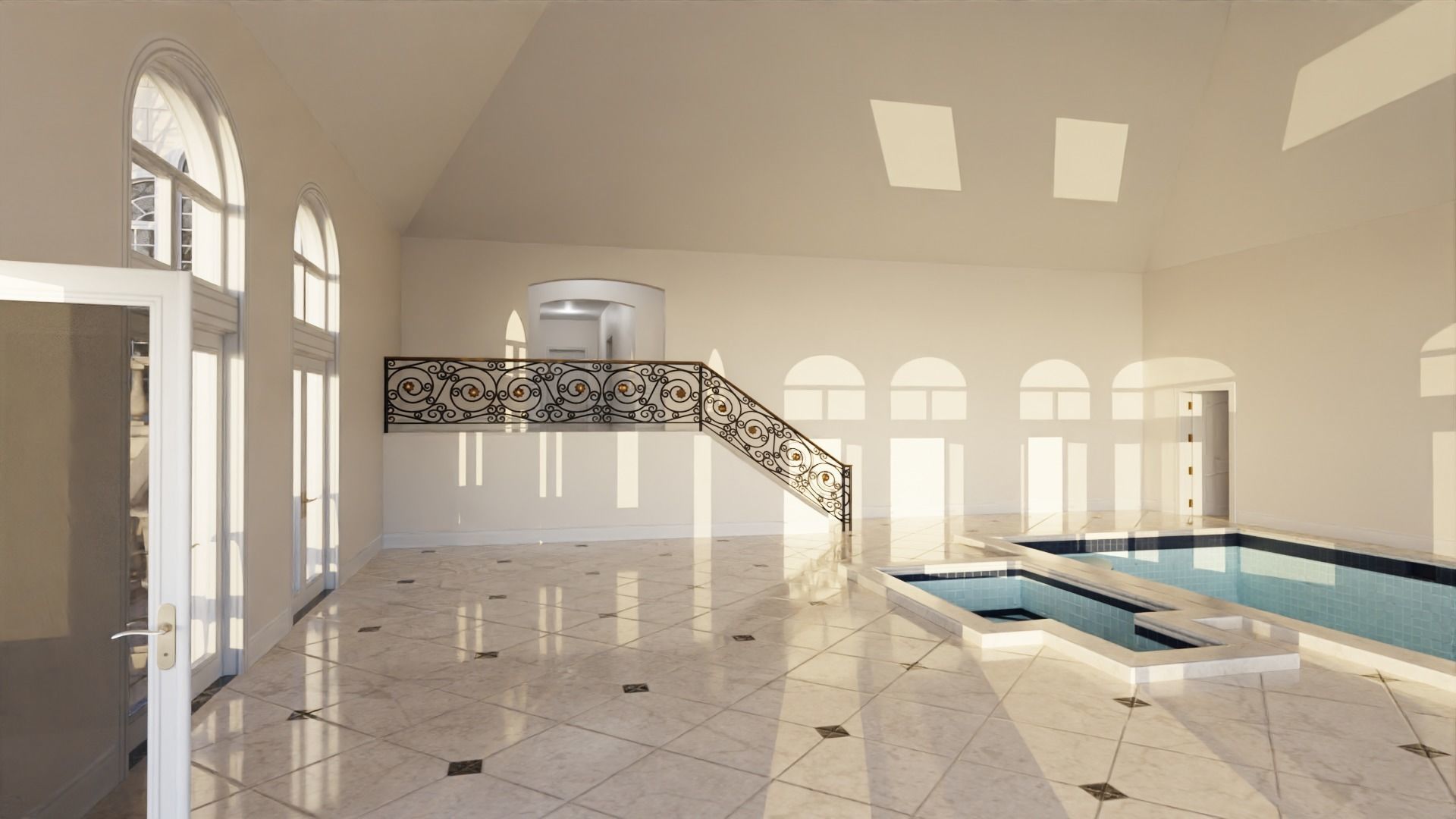 Mega Mansion Low-poly 3D model_14