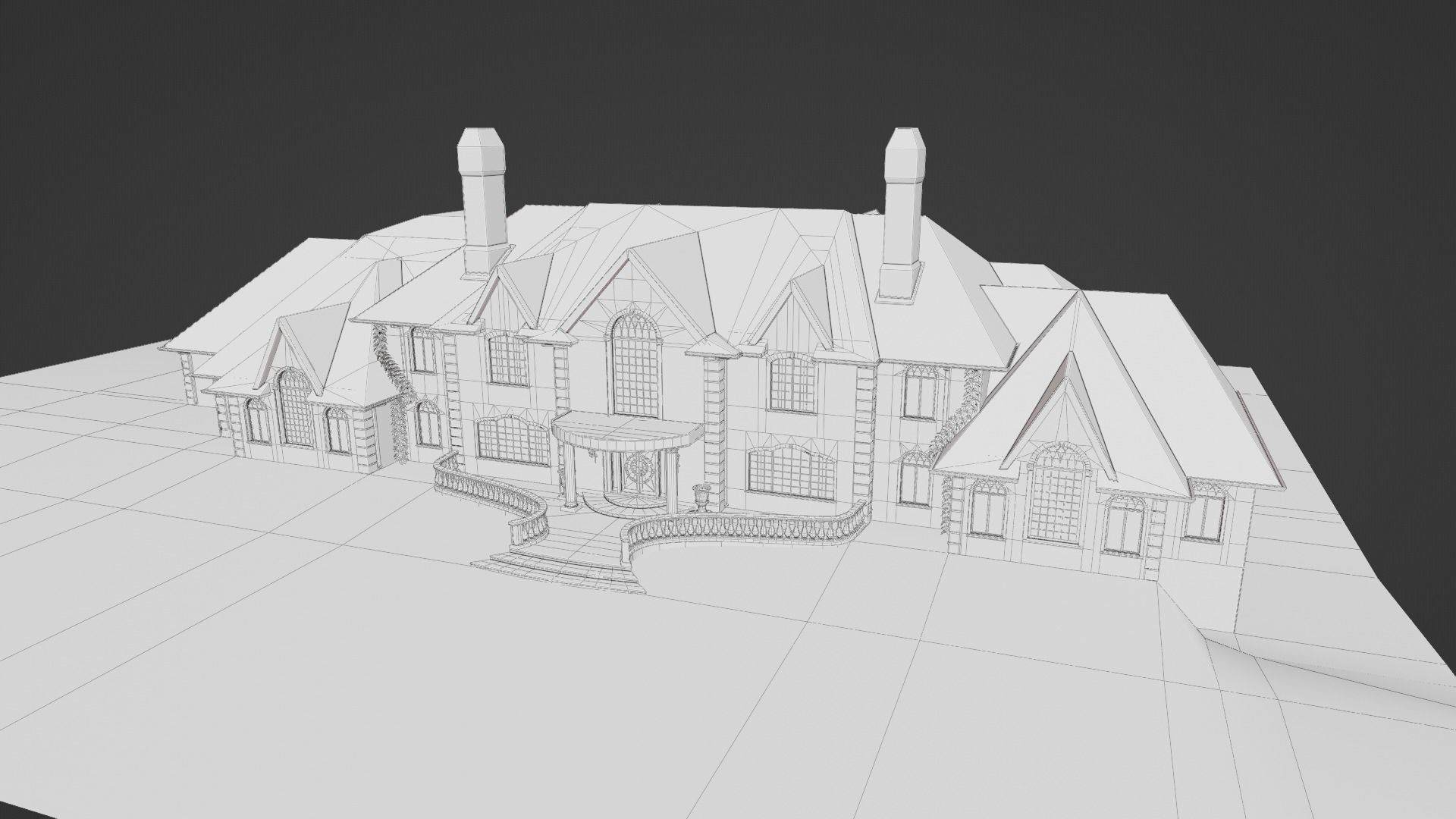 Mega Mansion Low-poly 3D model_49
