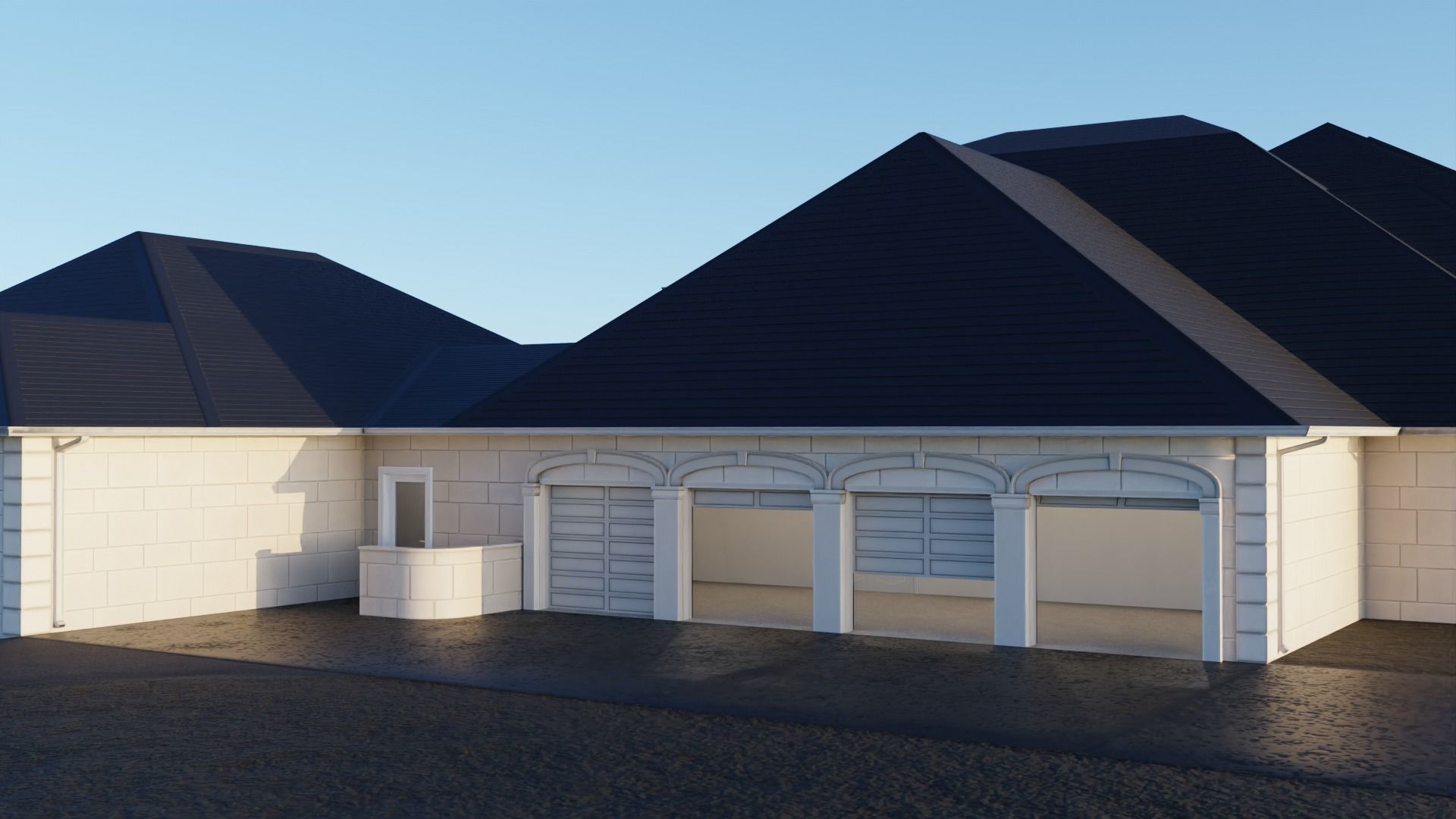 Mega Mansion Low-poly 3D model_10