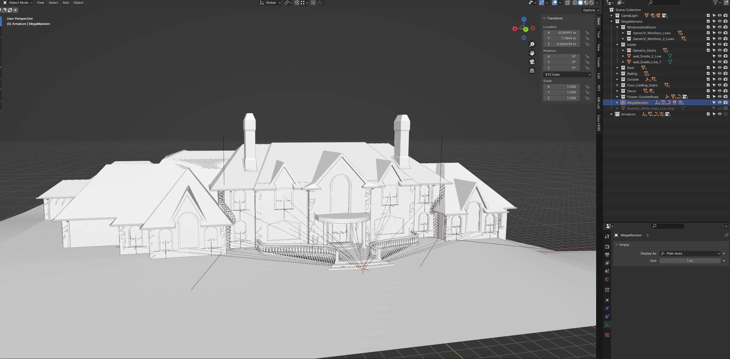 Mega Mansion Low-poly 3D model_50