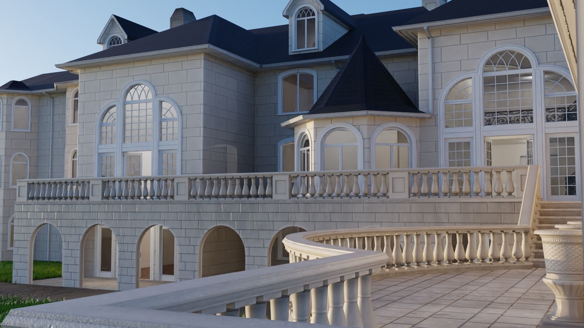 Mega Mansion Low-poly 3D model_17